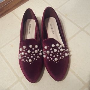 Cherry flats with beading on top